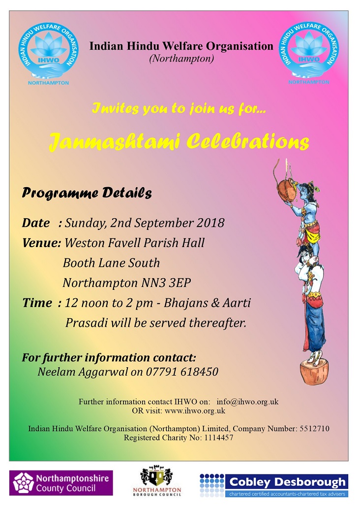 Janmashtami Northampton 2nd September 2018