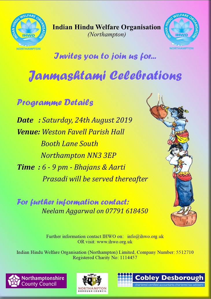 Janmashtami Northampton 24th August 2019
