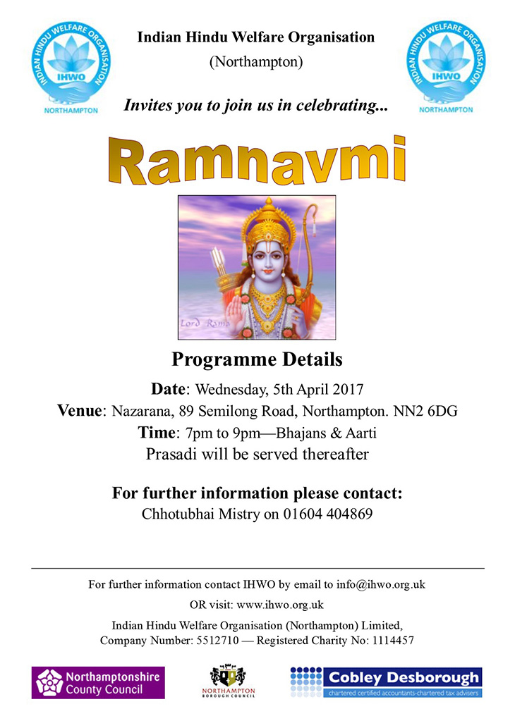 ram navmi celebrations northampton 2017 nazarana